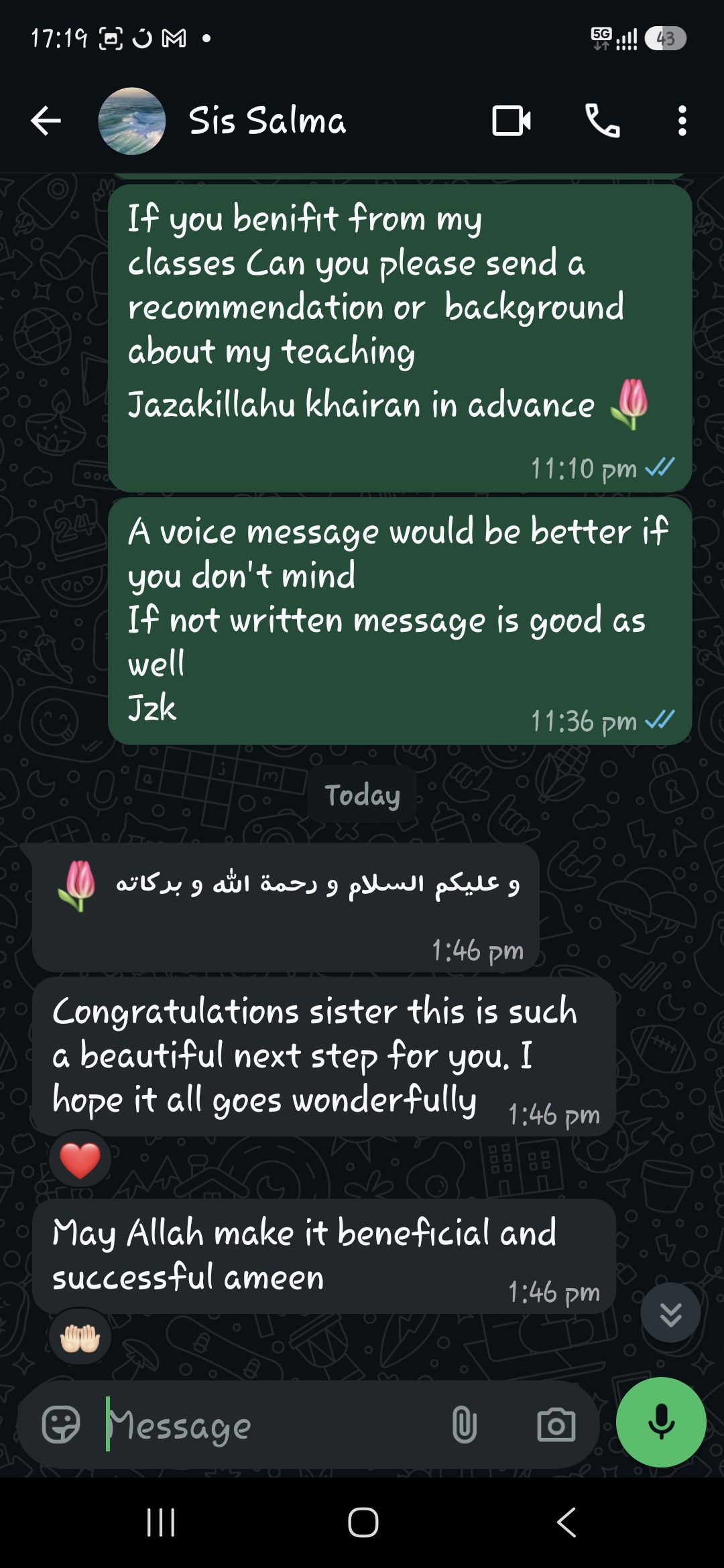 Student review from Sis Salma